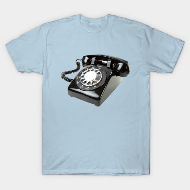 Black Rotary Phone T-Shirt by Pop Fan Shop